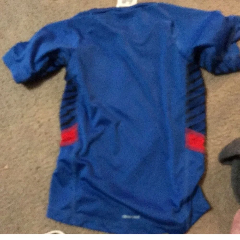 Adidas Kids Blue Tee with Red Accents